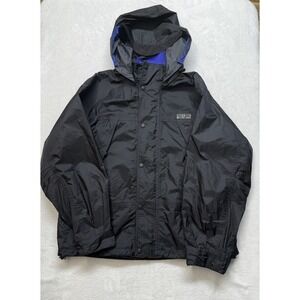 VTG Eddie Bauer EBTEK Gore-Tex Jacket Medium Mens Black Hooded Waterproof Parka